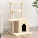vidaXL Arbre à chat avec griffoirs en sisal crème 83 5 cm