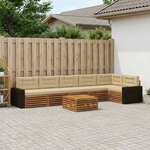 vidaXL Ensemble de canapés d'extérieur 7 Pièces Naturel et Beige