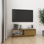 vidaXL Meuble TV Marron miel 110x30x33 5 cm Bois de pin massif