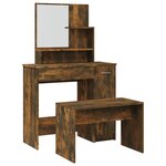 vidaXL Ensemble de coiffeuse Chêne fumé 86 5x35x136 cm