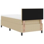 vidaXL Lit à Ressorts avec Matelas & Lumière LED Vert Gris 90x200 cm Tissu en Velours Côtelé