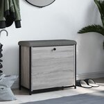 vidaXL Banc à chaussures tiroir rabattable sonoma gris 62x32x56 cm