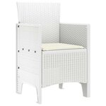 vidaXL Chaise de jardin 2 Pièces Blanc 53 x 49 x 85 cm PP