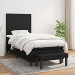 vidaXL Sommier à lattes de lit avec matelas Noir 90x190 cm Tissu