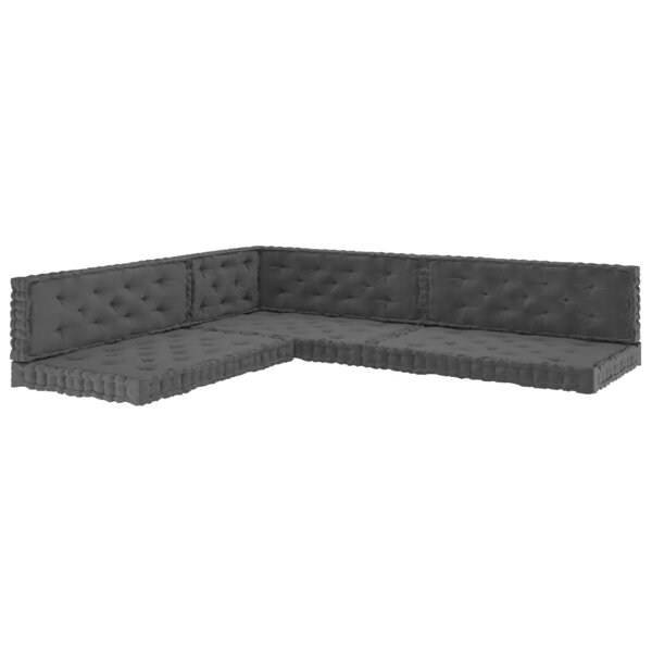 vidaXL Coussins de plancher de palette 7 Pièces Anthracite Coton