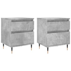 vidaXL Tables de chevet 2 Pièces gris béton 40x35x50 cm bois d’ingénierie