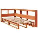 vidaXL Lit bibliothèque sans matelas cire marron 75x190 cm pin massif