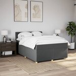 vidaXL Sommier à lattes de lit avec matelas Gris foncé 160x200cm Tissu