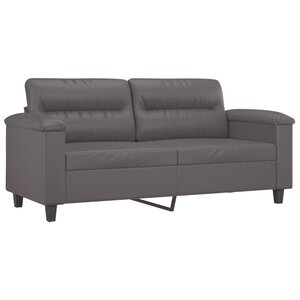 vidaXL Canapé à 2 places Gris 140 cm Similicuir