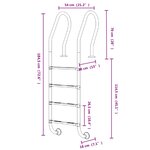 vidaXL Échelle de piscine 54x38x184 5 cm acier inoxydable 304