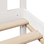 vidaXL Lit bibliothèque sans matelas blanc 200x200 cm bois pin massif