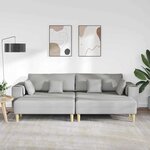 vidaXL Sofa en tissu avec coussin Gris nuage 208 cm tissu