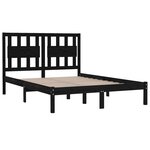 vidaXL Cadre de lit Noir Bois de pin massif 140x190 cm