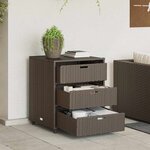 vidaXL Armoire de rangement de jardin marron 55x59x69cm résine tressée