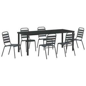 vidaXL Ensemble de salle à manger pour jardin 7 Pièces Anthracite