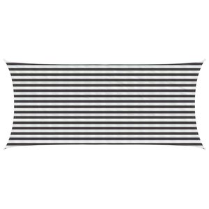 vidaXL Voile d'ombre 2 x 4 m HDPE Rectangulaire Anthracite et blanc