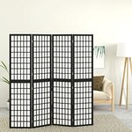 vidaXL Cloison de séparation pliable 4 panneaux 160x170 cm Noir