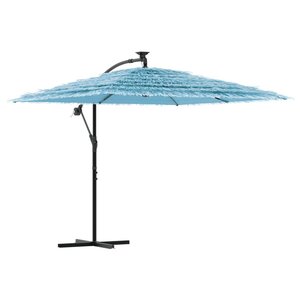 vidaXL Parasol de jardin avec mât en acier bleu 246x246x230 cm