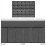 vidaXL Sommier à lattes de lit avec matelas gris foncé 120x190cm tissu