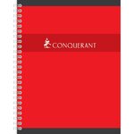 Cahier spiralé 17 x 22 cm 180p 70G grands carreaux colrois aléatoires CONQUÉRANT