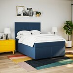 vidaXL Sommier à lattes de lit avec matelas Bleu 140x200 cm Tissu