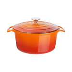 Grande cocotte en fonte ronde orange vogue  4 l -  - fonte4oui x125mm