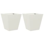 vidaXL Jardinières 2 Pièces blanc 30x30x30 cm acier