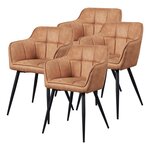 Lot de 4 chaises de salle à manger moderne design robuste 81 x 57 x 53 cm marron 03_0009805