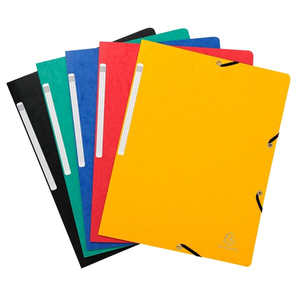 Chemise À Élastique Sans Rabat Carte Lustrée 400gm2 - A4 - Couleurs Assorties - X 50 - Exacompta