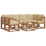vidaXL Ensemble de canapés d'extérieur 7 Pièces Naturel et Beige