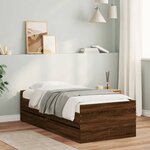 vidaXL Cadre de lit sans matelas chêne marron 75x190 cm