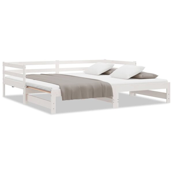 vidaXL Lit coulissant sans matelas blanc 80x200 cm