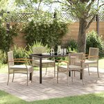 vidaXL Ensemble de salle à manger pour jardin 5 Pièces Beige polyrotin