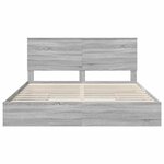 vidaXL Lit de Rangement Gris Sonoma 200 x 200 cm Bois d'ingénierie