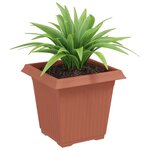 vidaXL Pot de Fleurs Carré 24 Pièces Rouge brique 16 x 16 x 14 cm