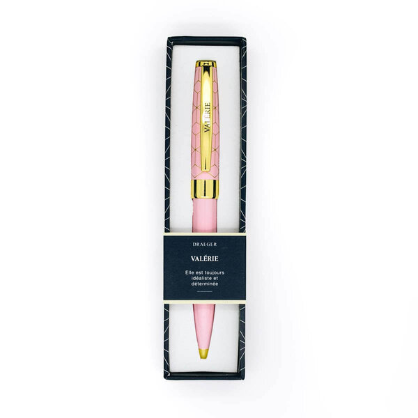Stylo personnalisé prénom de femme au choix - Pastel Chic - Valérie - Draeger