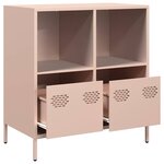 vidaXL Buffet rose 68x39x73 5 cm acier laminé à froid