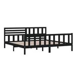 vidaXL Cadre de lit sans matelas noir bois massif 200x200 cm