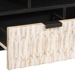 vidaXL Meuble TV avec tiroir Finition Lavage Blanc 100 x 33 x 46 cm