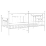 vidaXL Cadre de lit de jour avec tête de lit Blanc 107 x 203 cm Acier
