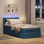 VidaXL Cadre de lit ottoman avec matelas bleu 80x200 cm tissu