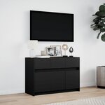 vidaXL Meuble TV avec LED noir 91x34x61 cm bois d'ingénierie