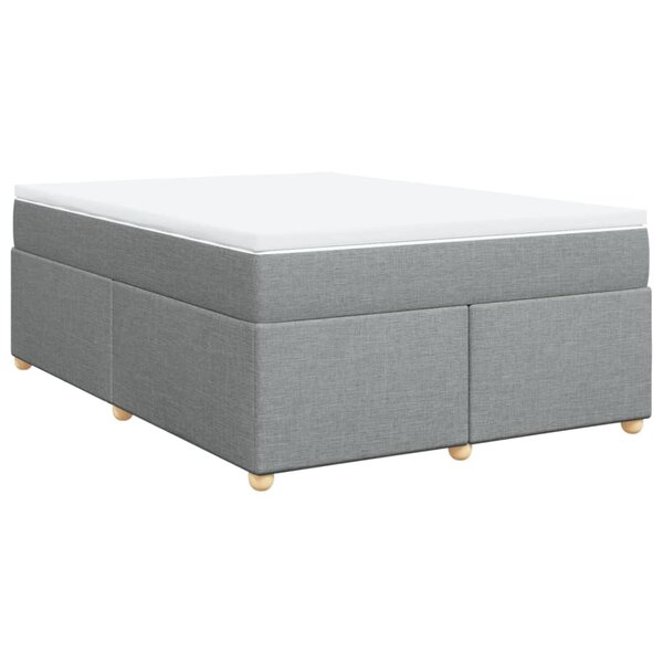 vidaXL Sommier à lattes de lit avec matelas Gris clair 160x200cm Tissu