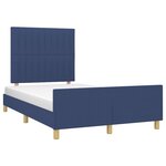 vidaXL Cadre de lit sans matelas bleu 120x190 cm tissu