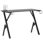 Bureau table poste de travail meuble d'ordinateur informatique étude de jeu avec pieds en forme de Y 110 x 60 x 75 cm noir 02_0023771