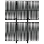 vidaXL Cloison de séparation 3 panneaux noir résine tressée