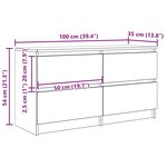 vidaXL Meuble TV blanc 100x35x54 cm bois d'ingénierie