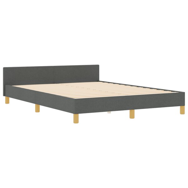 Lit vidaXL Gris foncé 140x190 cm en tissu