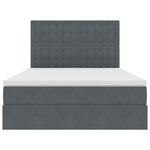 vidaXL Lit avec rangement et LED Gris foncé 140 x 200 cm Velours