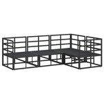 vidaXL Ensemble de canapé de jardin 4 Pièces Noir 213 x 143 x 71 cm